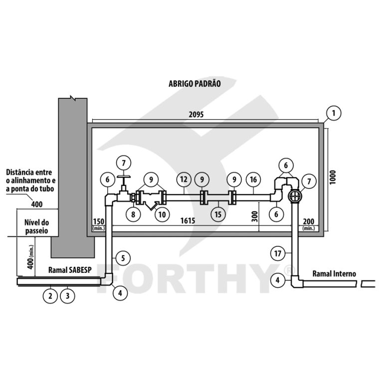 Kit Cavalete Simples DN50 2″ com filtro V6