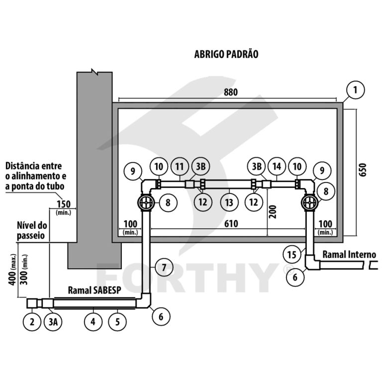 Kit Cavalete Simples com Redução DN25 X DN20 1″ X 3/4″ V6