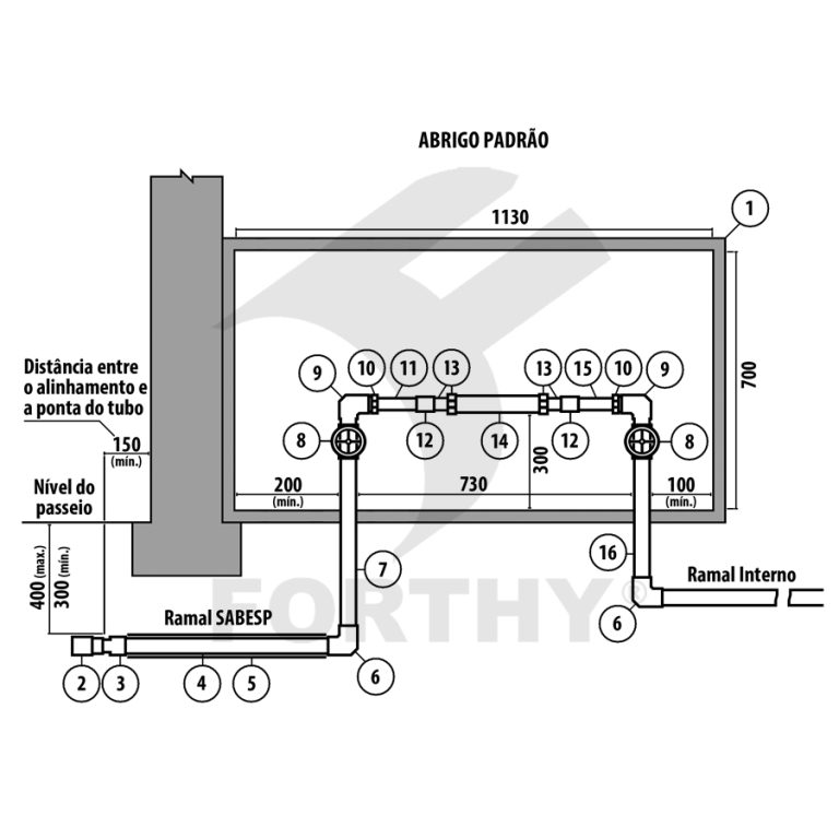 Kit Cavalete Simples com Redução DN40 X DN20 1.1/2″ X 3/4″ V6