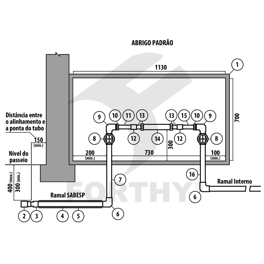 Kit Cavalete Simples com Redução DN40 X DN25 1.1/2″ X 1″ V6