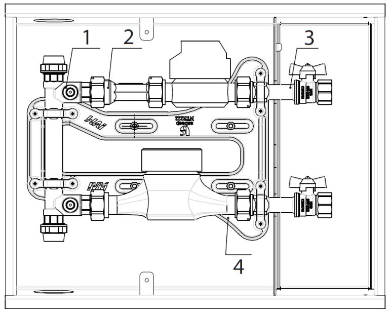 Medidas Conjunto Duplo de Válvulas Esfera - Dispositivo para unidade de medição de água - U.M.A - NTS222