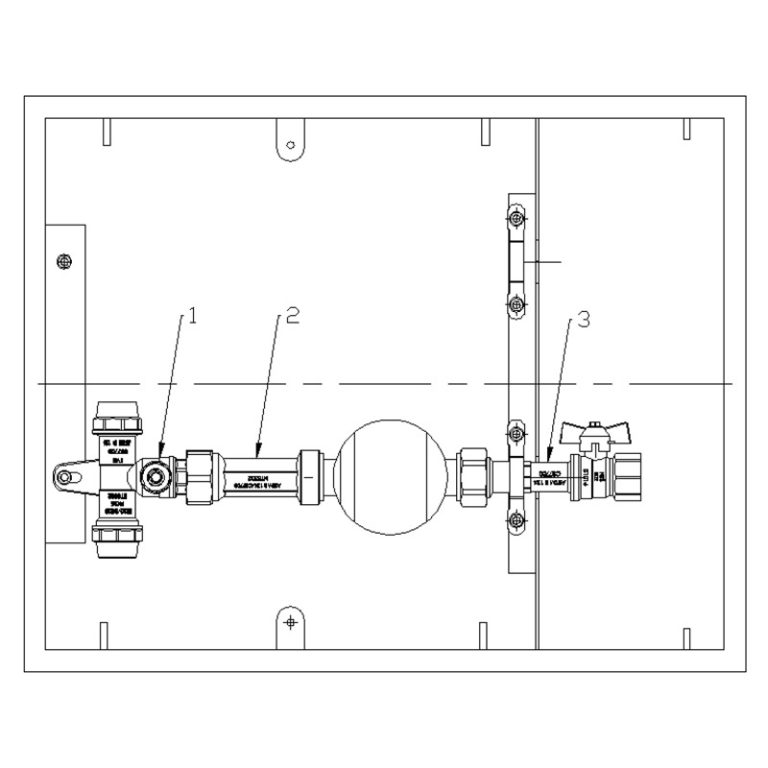 Medidas Conjunto Universal de Válvulas Esfera - Dispositivo para unidade de medição de água - U.M.A - NTS302