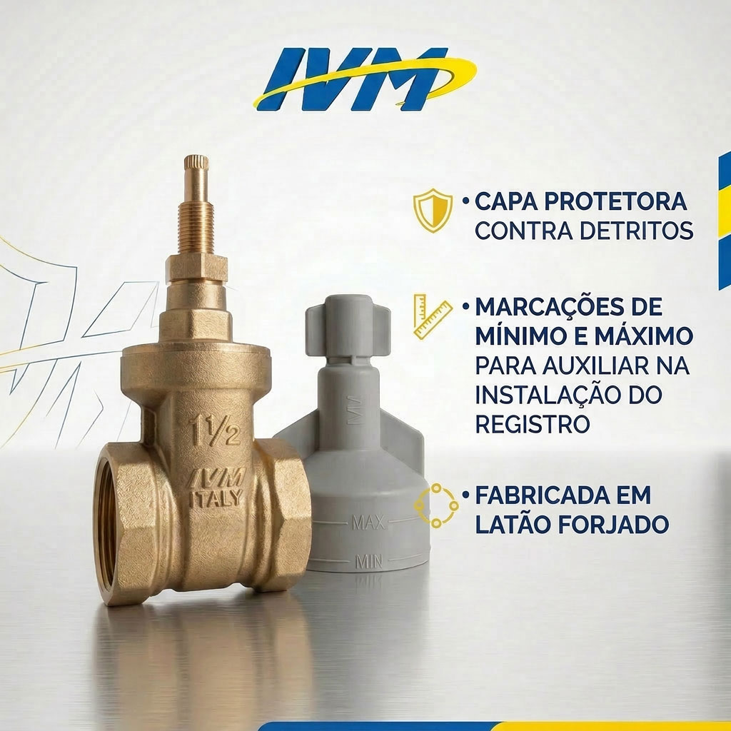 Base de Registro de Gaveta IVM Italy em latão forjado com padrão 16 estrias